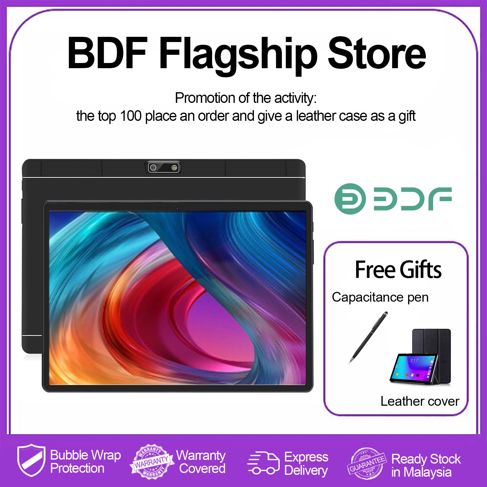 BDF Miễn Phí Vận Chuyển Máy Tính Bảng 10.1 Inch 10 Lõi 8GB + 512GB Dành