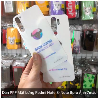 Miếng Dán PPF Xiaomi Redmi Note 8 Mặt lưng Trong suốt + Ánh 7 Màu