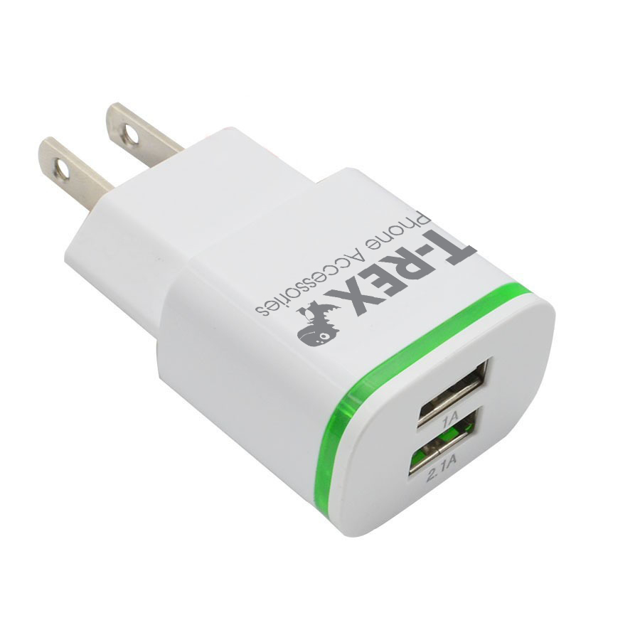 Củ Sạc Điện Thoại Đèn LED (2Đầu USB) Dùng Cho Thiết Bị Samsung/ Iphone/ Android