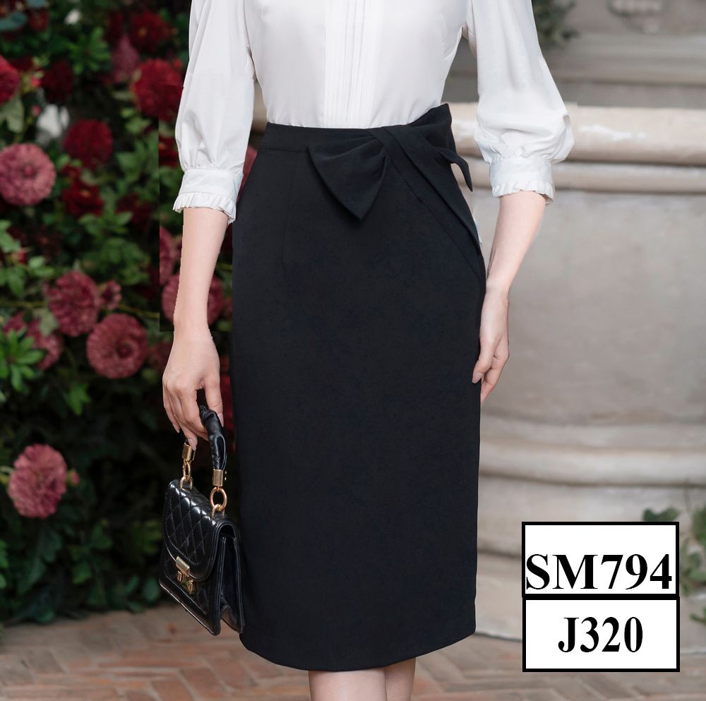 Chân váy công sở nữ CITI MODE dáng ôm nơ eo J320