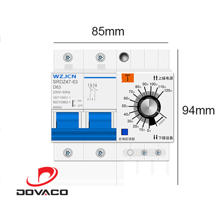 Aptomat hẹn giờ tắt đếm ngược công suất 63A