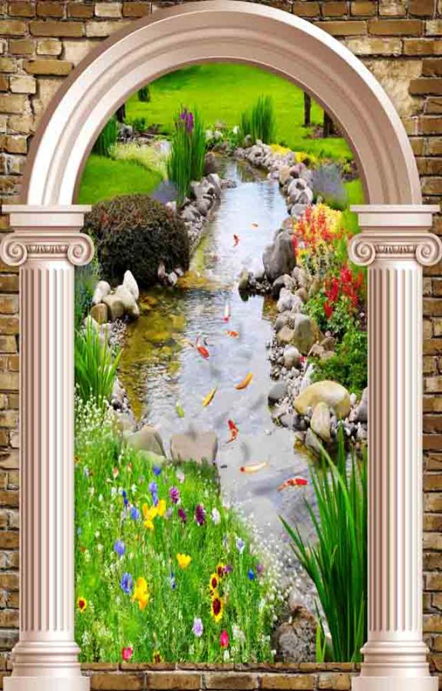 Tranh sơn thủy 3d khổ dọc