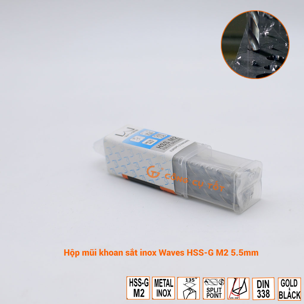 Mũi khoan sắt inox Wave HSS size tùy chọn