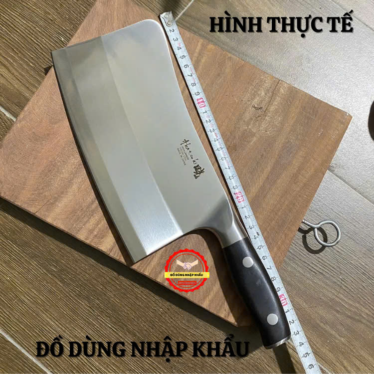 Dao chặt xương nhà bếp Akatuski nhập khẩu từ Japan bằng thép trắng ốp 3 lớp không gỉ-750gr