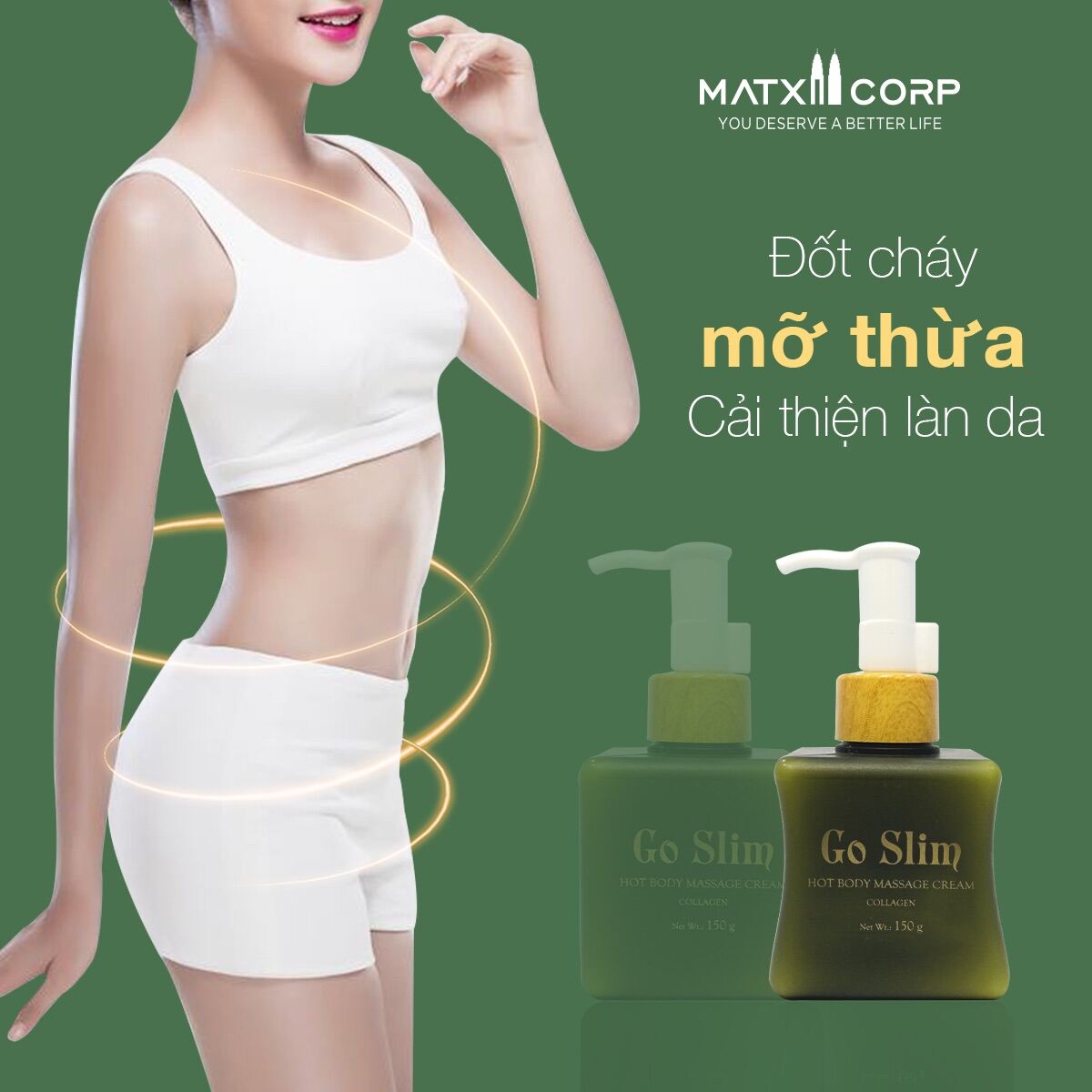 Kem tan mỡ bụng Go slim (tặng kèm nịt bụng)