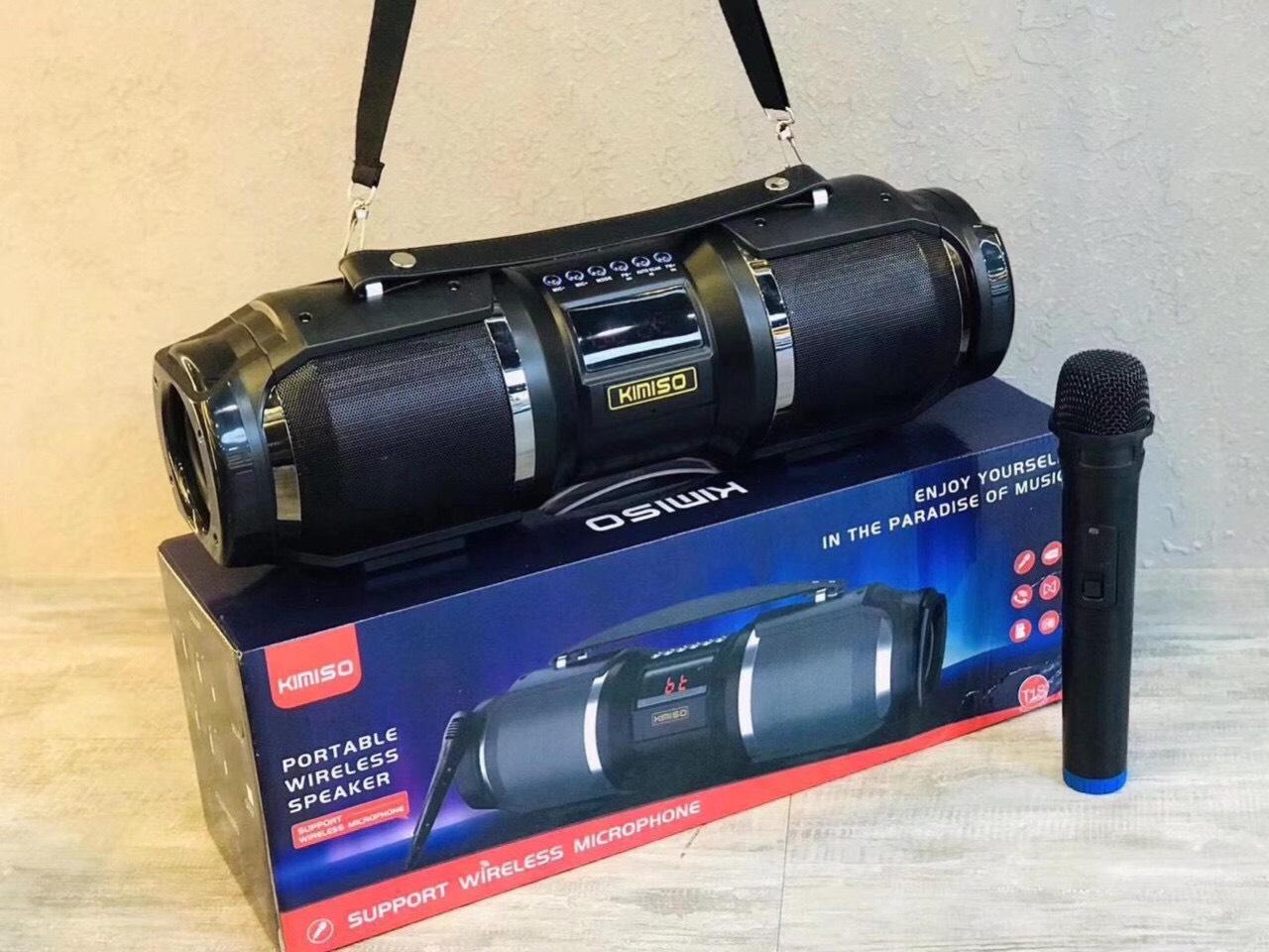Loa bluetooth kèm míc hát micro karaoke KIMISO T1s