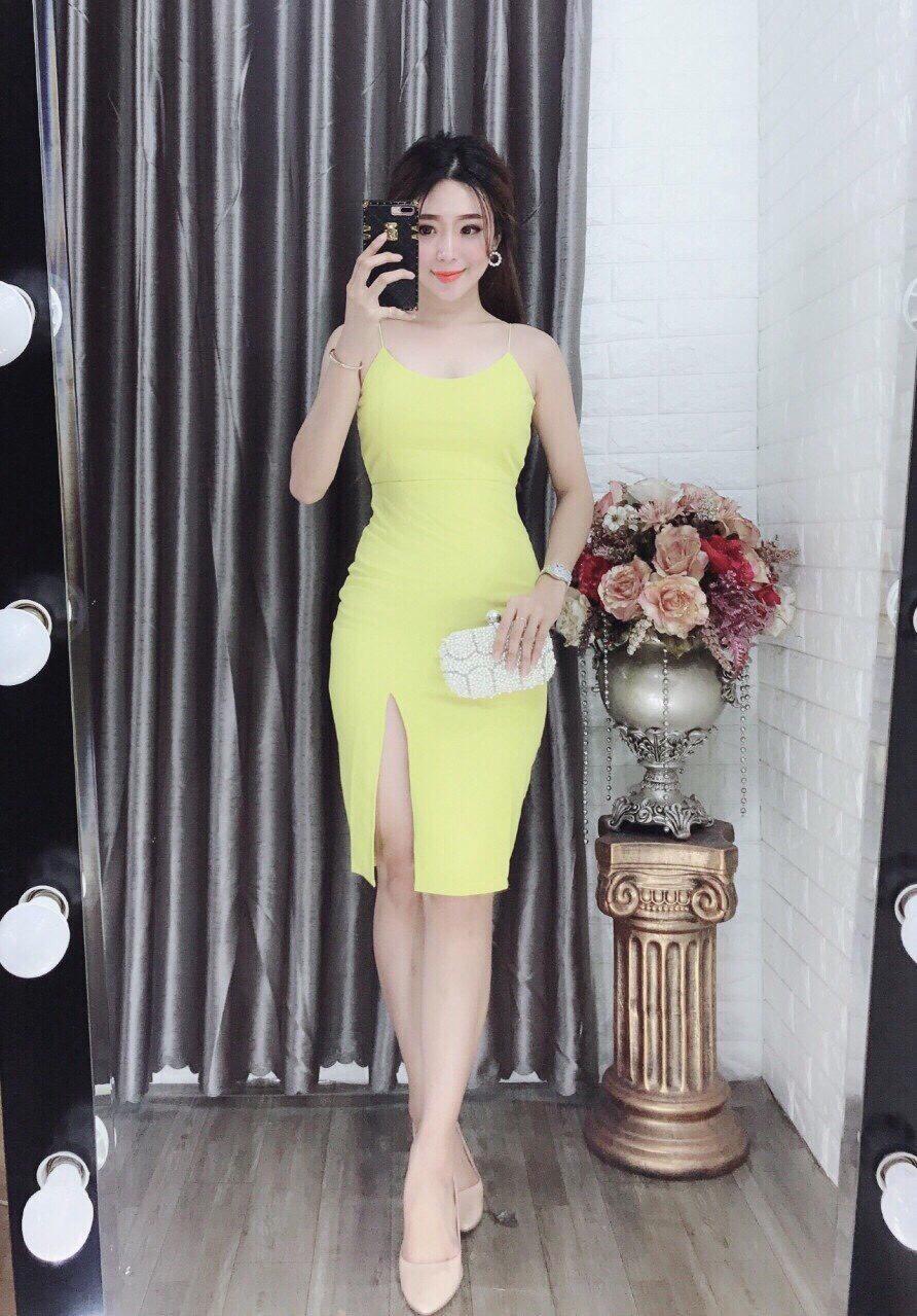 ĐẦM BODY 2 DÂY XẺ TÀ CỰC TÔN DÁNG