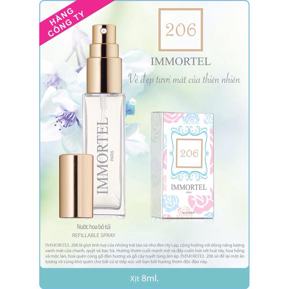Nước Hoa IMMORTEL chai xịt dung tích 8mL Eau de parfum