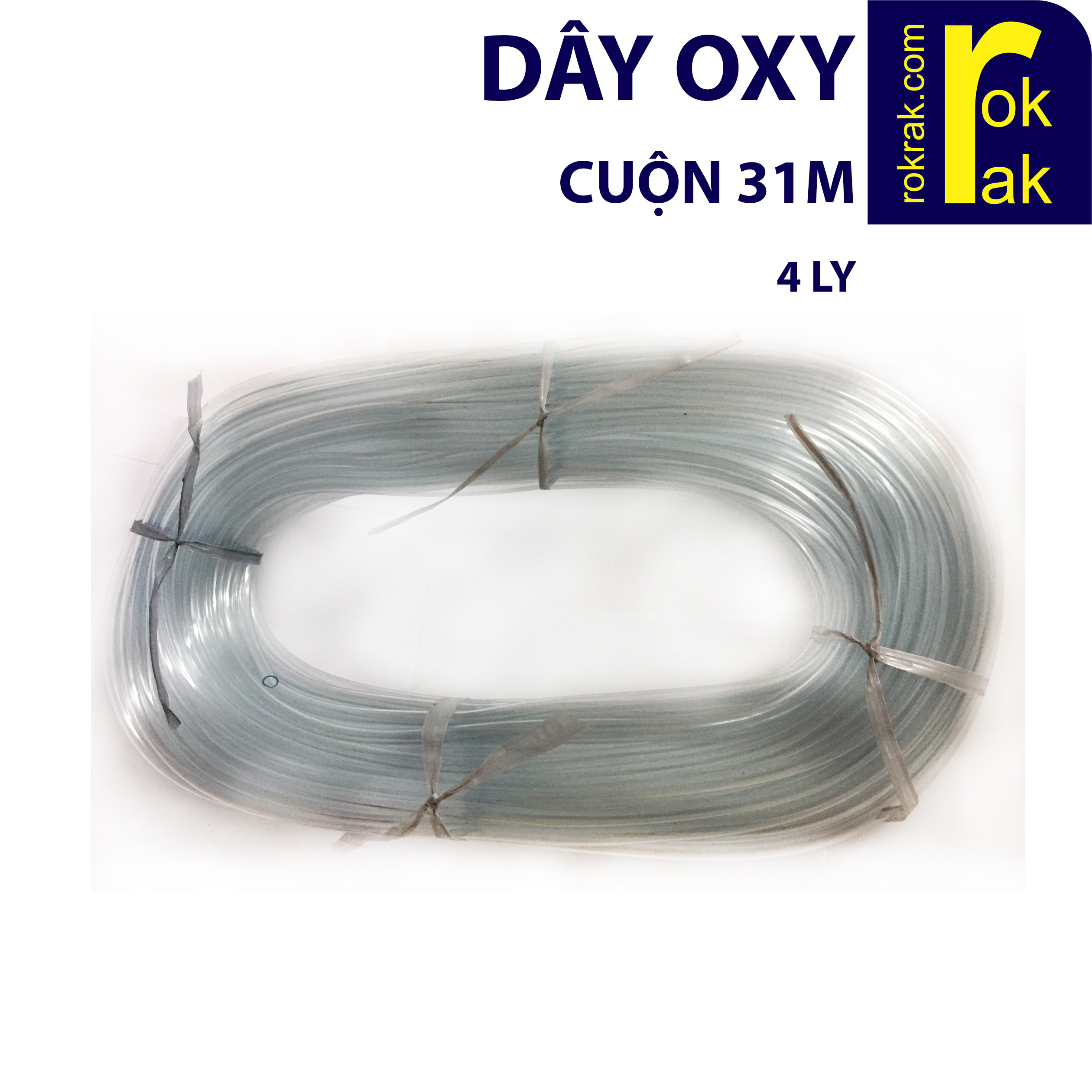 Cuộn dây oxy 4mm 4ly 31-34m dùng cho cục sủi đĩa sủi hồ cá