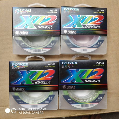 Dù câu cá X12 Nhật Bản PE POWER đủ size siêu bền siêu mịn  ( xả hàng )