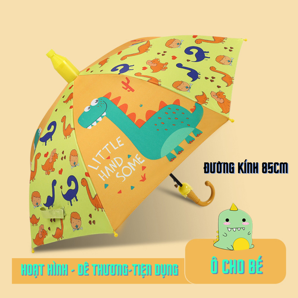 Ô trẻ em hoạt hình ngộ nghĩnh dễ thương.Ô cho bé trai và bé gái khung thép chắc chắn, vải dù 2 lớp, chống nước tốt