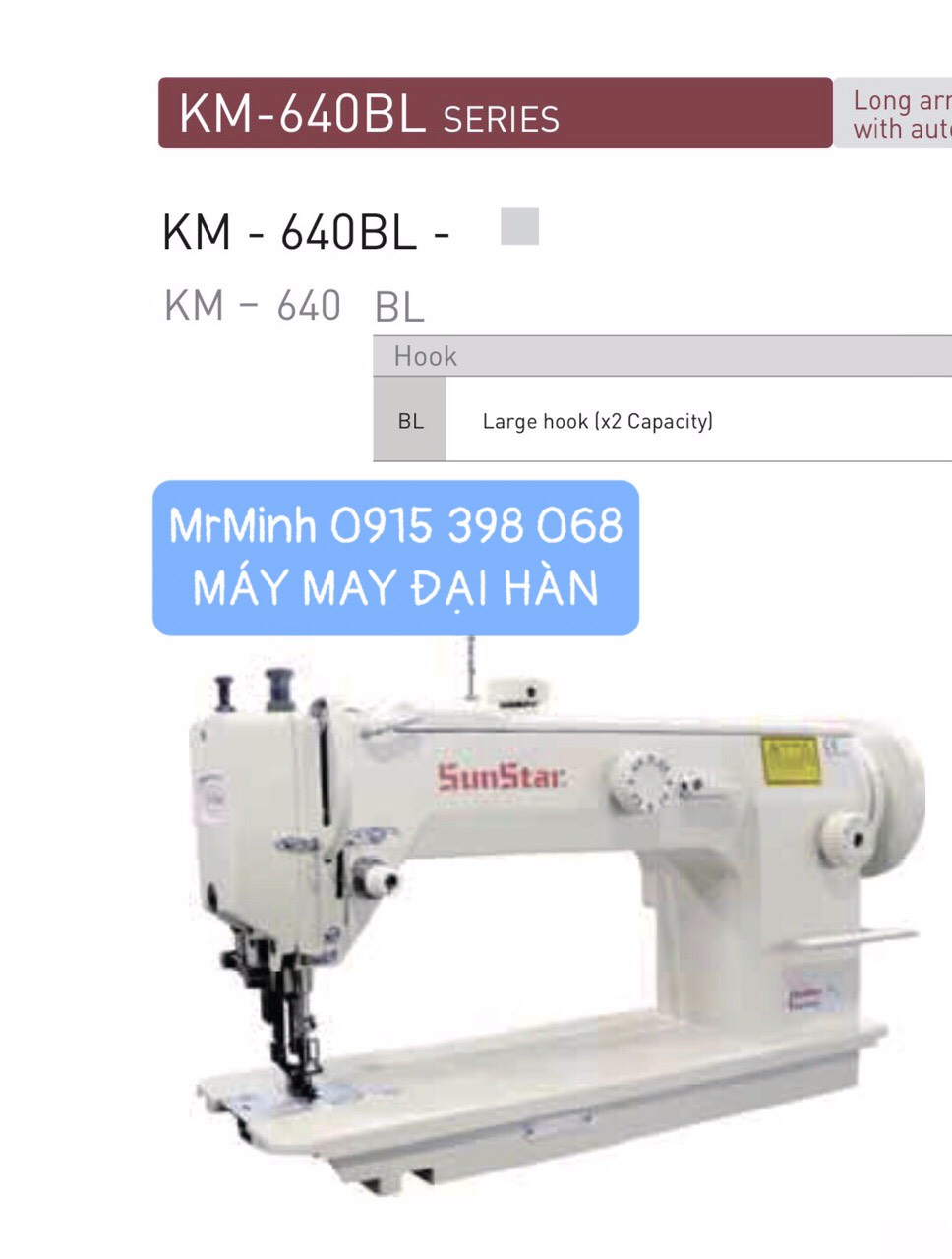 MÁY 1 KIM CHÂN VỊT BƯỚC THỚT 52-KM640BL máy 1 kim chân vịt bước
