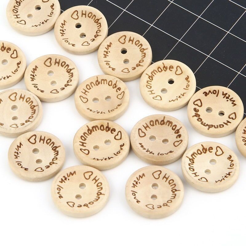 10 Nút Gỗ Handmade làm đồ thủ công, trang trí sản phẩm handamde