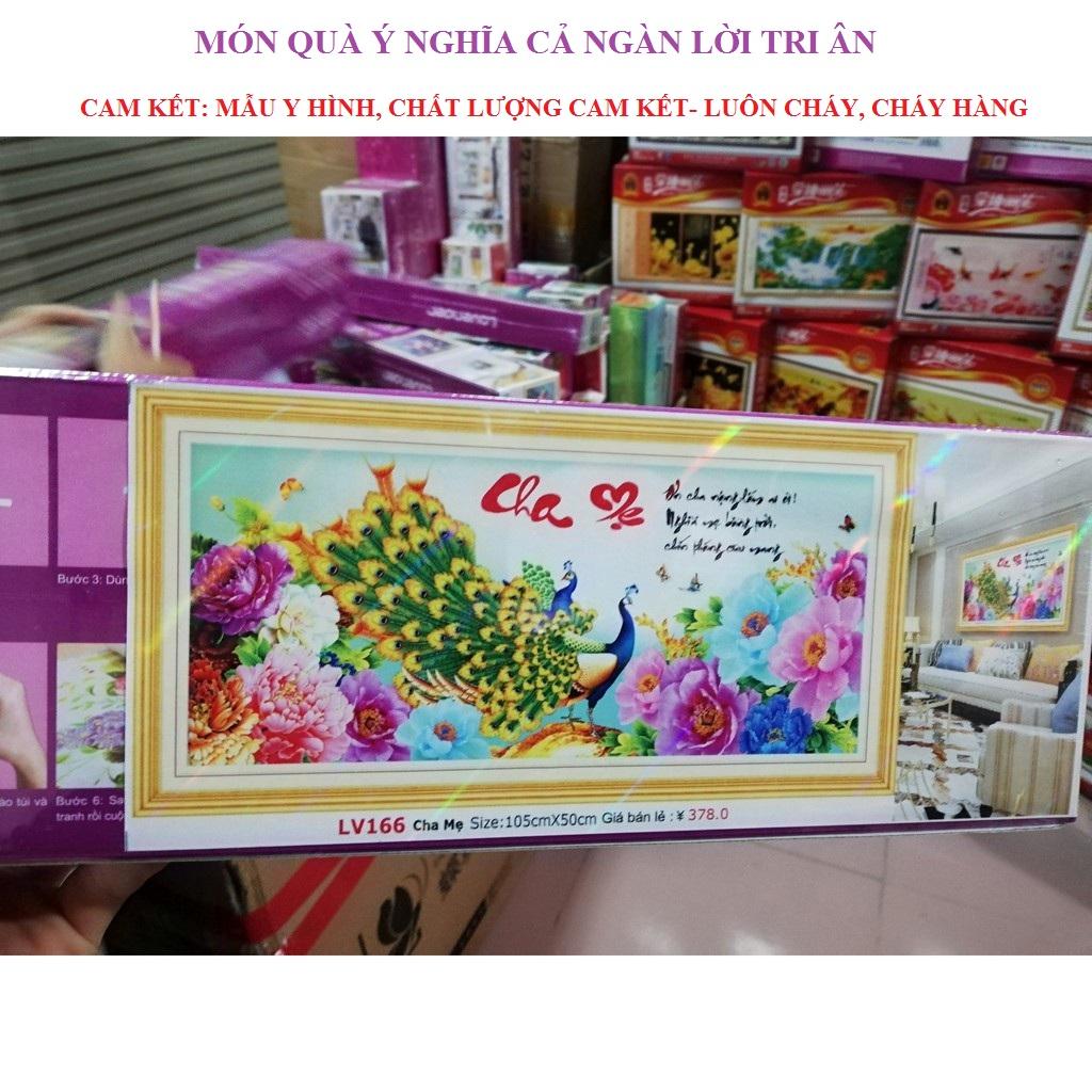 Tranh đính đá cha mẹ cao cấp, món quà vô cùng ý nghĩa cho người thân-LV166.1