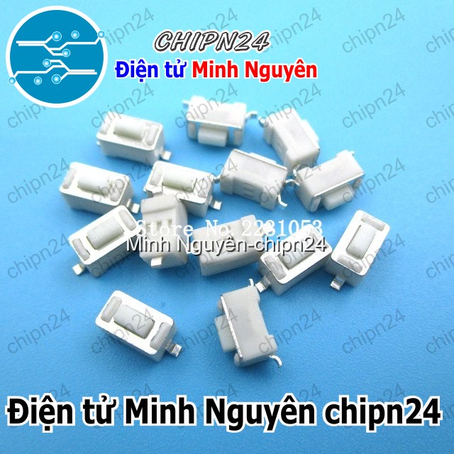 [10 cái] (K77) Nút nhấn 2 chân 3x6x5mm SMD Dán Trắng - HH003211