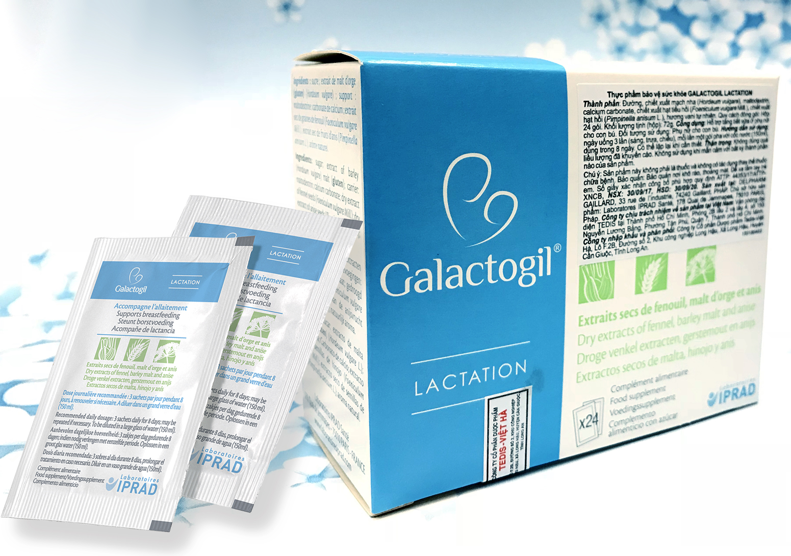 [HCM]Cốm lợi sữa Galactogil Pháp (24 gói)