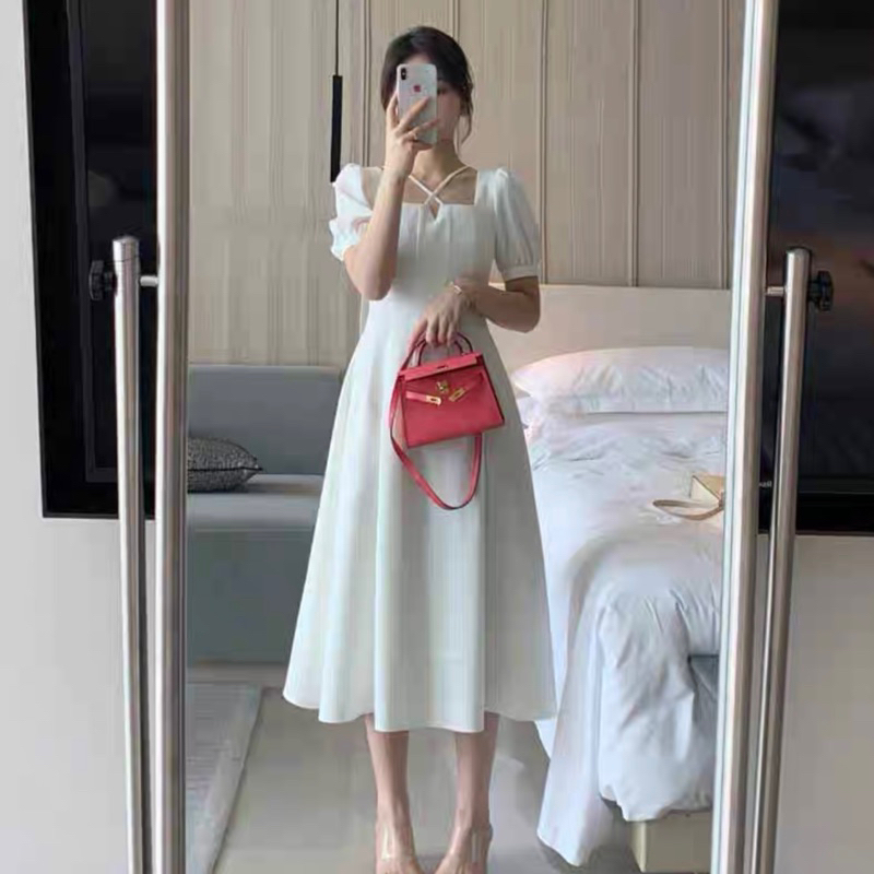 ĐẦM XÒE CHÉO DÂY CỔ (3 màu, có ảnh thật) MS170