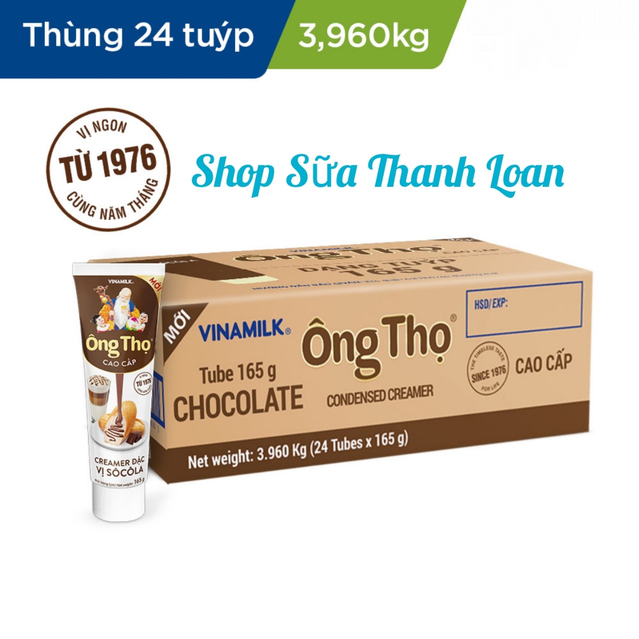 (HSD T12-2026) COMBO 3 TUÝP SỮA ĐẶC CÓ ĐƯỜNG ÔNG THỌ ĐỎ - TUÝP 165G.