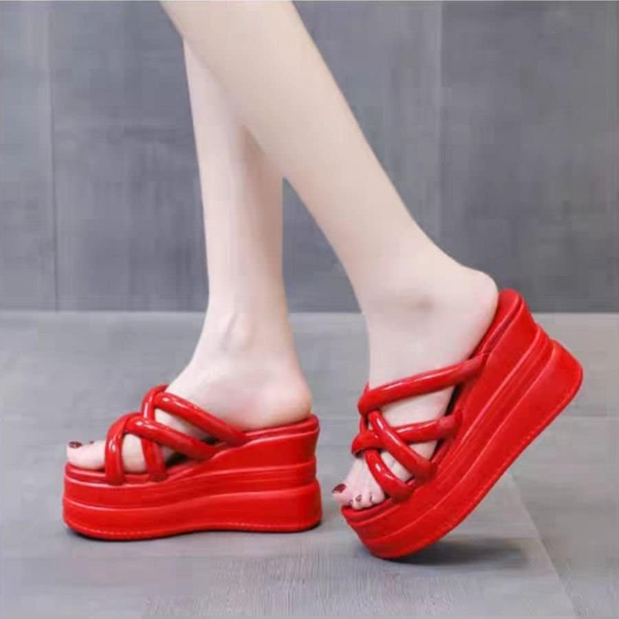 DÉP ĐẾ XUỒNG QUAI ĐAN CHÉO DA BÓNG CAO CẤP