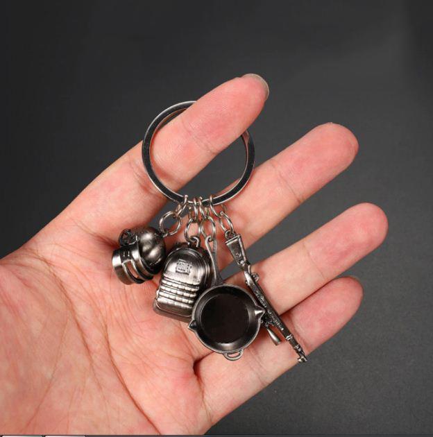 Combo Móc Khóa Mini Pubg Gồm  Kar98, Mũ 3 Pubg, Giáp, Chảo