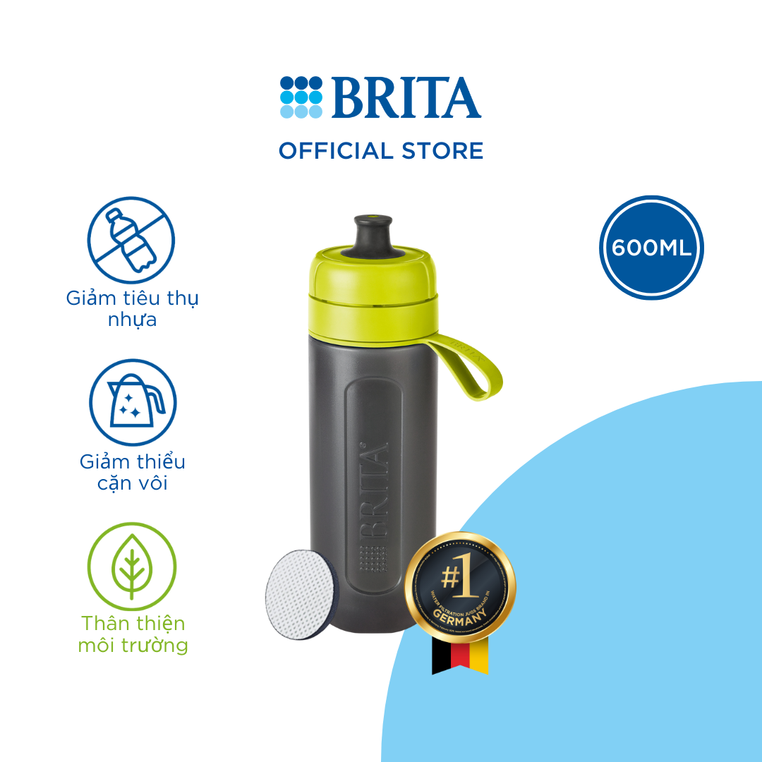Bình lọc nước BRITA Active Lime 600ml (có sẵn 1 đĩa lọc Microdisc) - Thương hiệu đến từ Đức