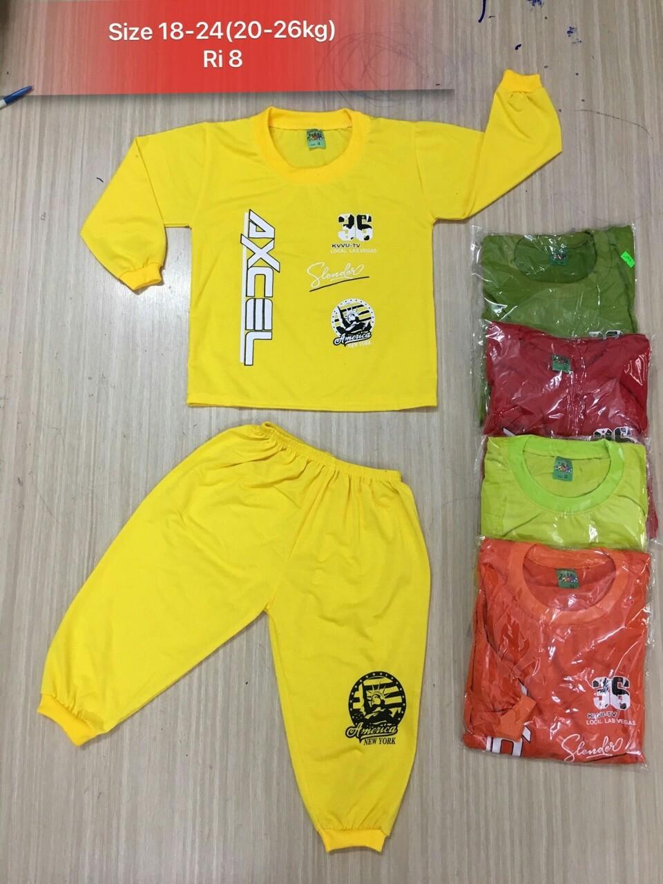 combo 3 bộ đồ tay dài cho bé trai từ 5-24 kg