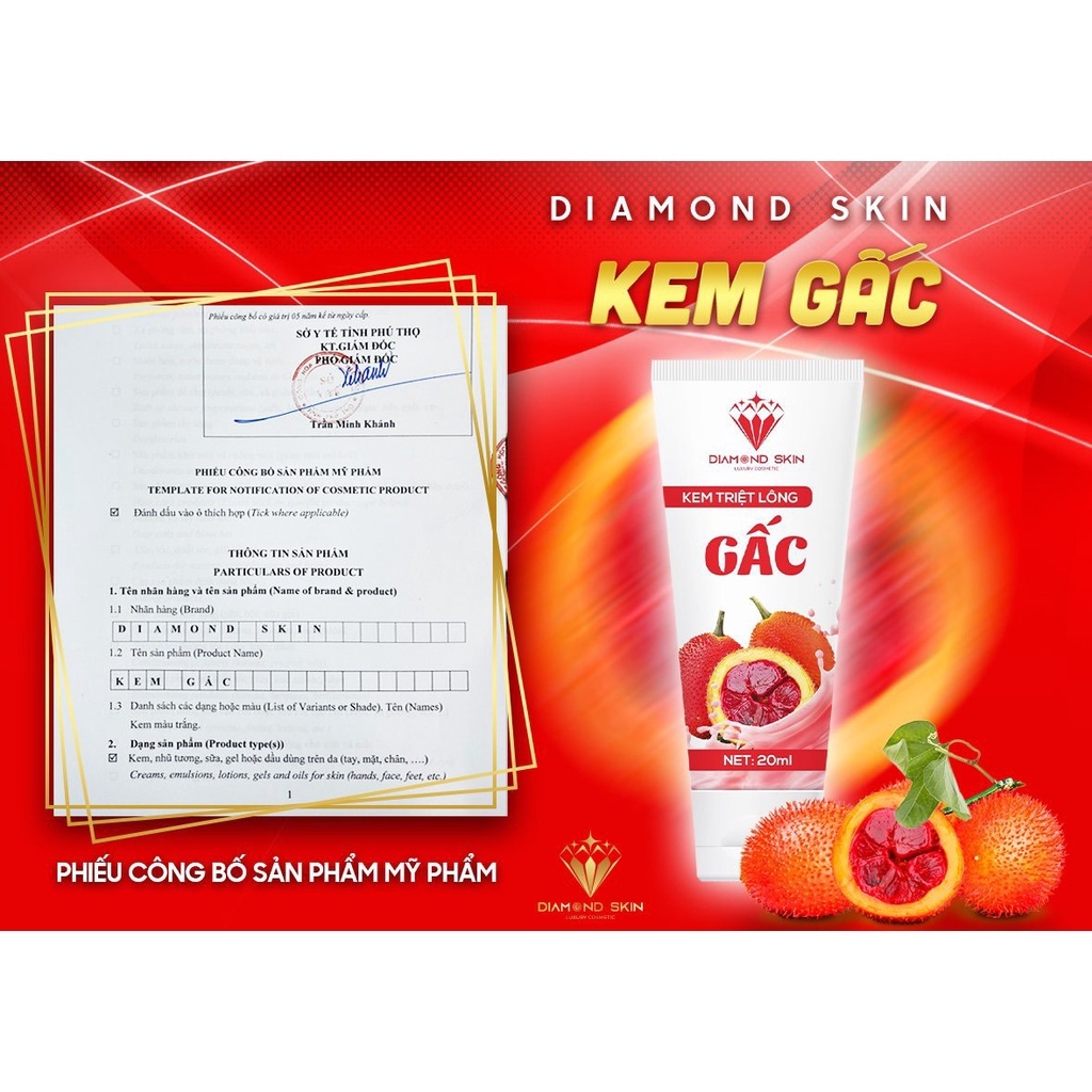 Kem tẩy lông Chanh Gấc Diamond Skin