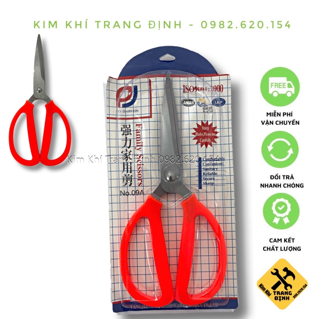Kéo cắt vải,cắt gà,kéo nhà bếp cán đỏ 09A