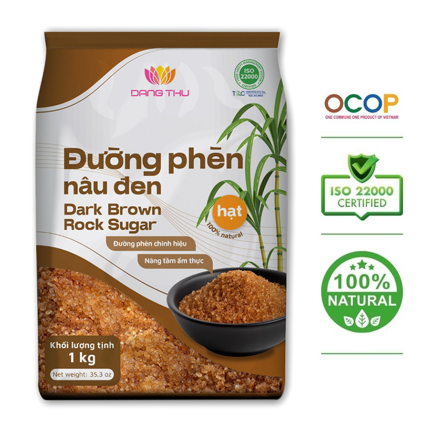 Đường Phèn Nâu Đen Đăng Thư - Túi 1kg