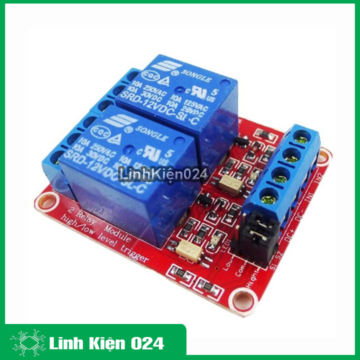 Module relay 2 kênh 12vdc high / low