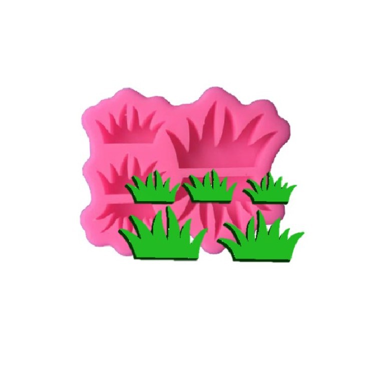 [KHUÔN 4D SALE] khuôn silicon bụi cỏ làm bánh rau câu