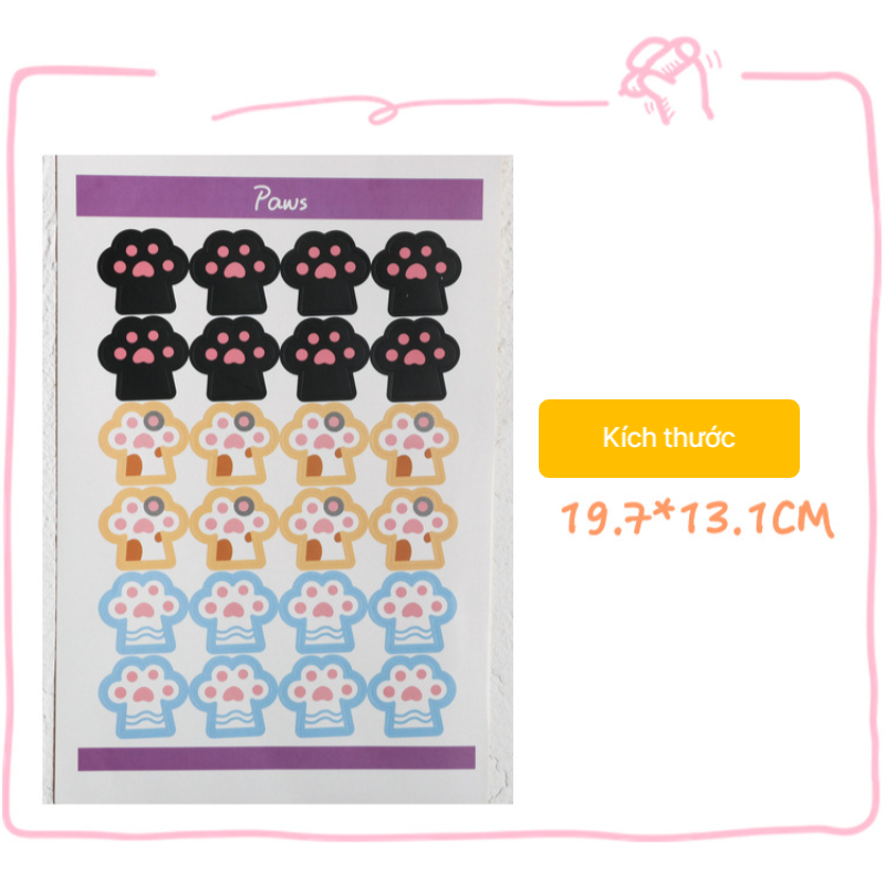 Sticker Nhãn Dán Sổ Ghi Chú, Giấy Dán Trang Trí