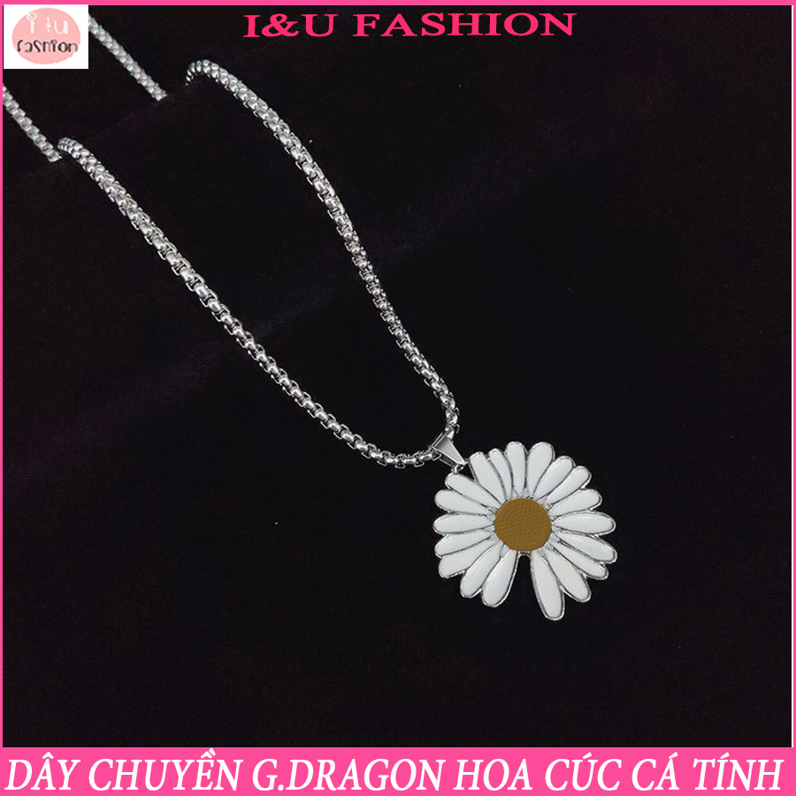 Dây Chuyền Vòng Cổ G.DRAGON Hoa Cúc UNISEX Cá Tính Dây Kim Loại Dày Màu Bạc To Bản Độc Đáo Chất Lượng Chắc Chắn Cho Nam Nữ VC-37 Dày