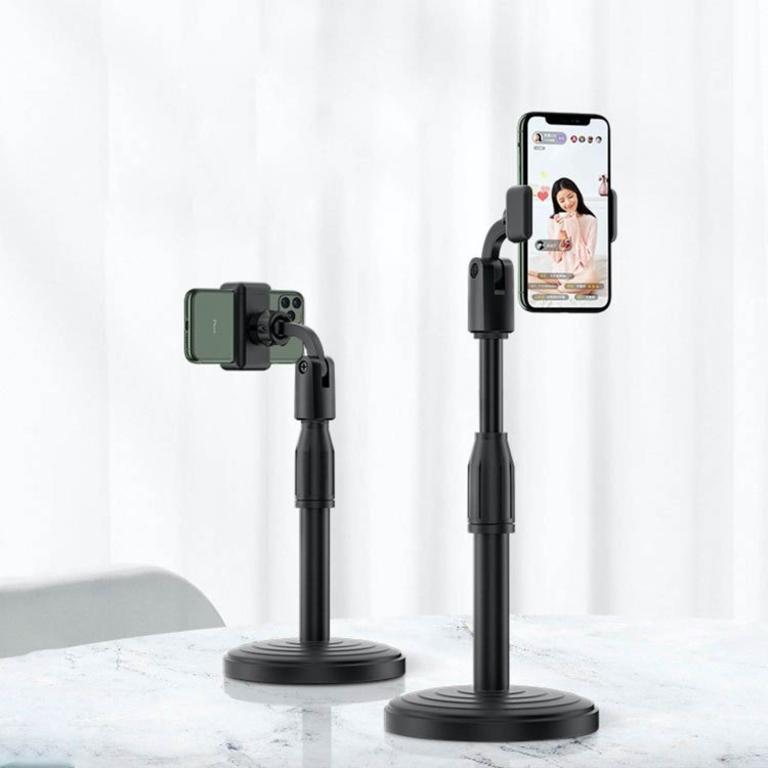 Giá đỡ điện thoại GADI dành cho livestream xoay 360 độ mọi góc nhìn, có thể điều chỉnh độ cao, phần đế dày và nặng rất vững chắc, giá kẹp chống trượt chống trầy