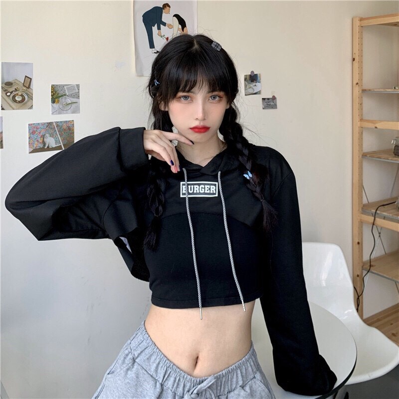 SET 2 MÓN ÁO CROPTOP HODDIE