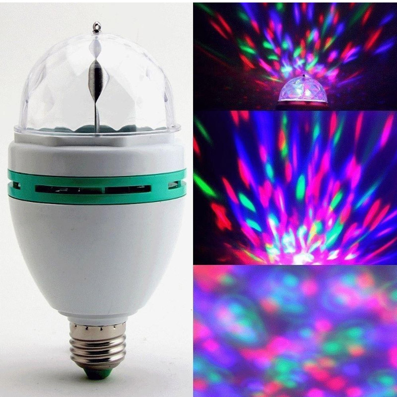 Đèn LED 7 màu vũ trường, bóng đèn LED trụ, đèn LED xoay 7 màu sân khấu chớp nháy