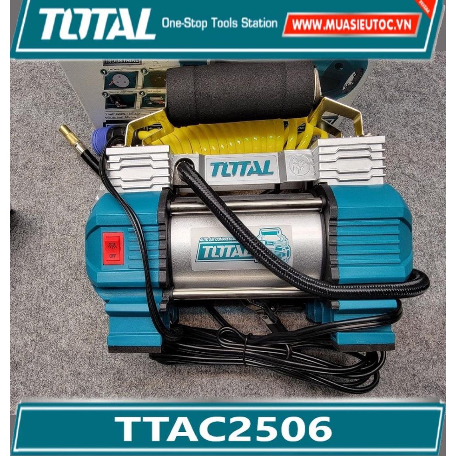 MÁY BƠM LỐP OTO DÙNG BÌNH 12V ToTal TTAC2506