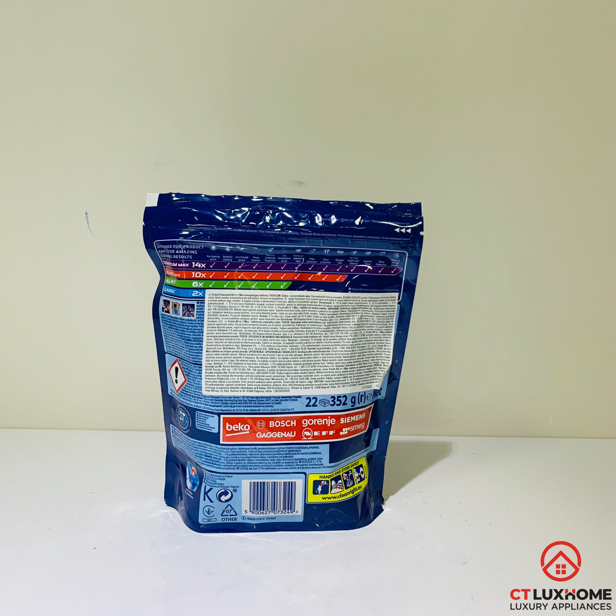Viên rửa chén bát Finish All In One Max 22 viên [10 chức năng, rẻ vô địch]