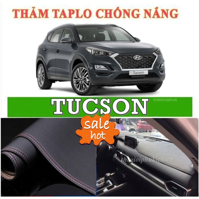 Thảm phủ taplo da xe Huyndai Tucson 2019, thảm taplo da vân cacbon -Nhà Buôn Đồ Chơi Xe Hơi