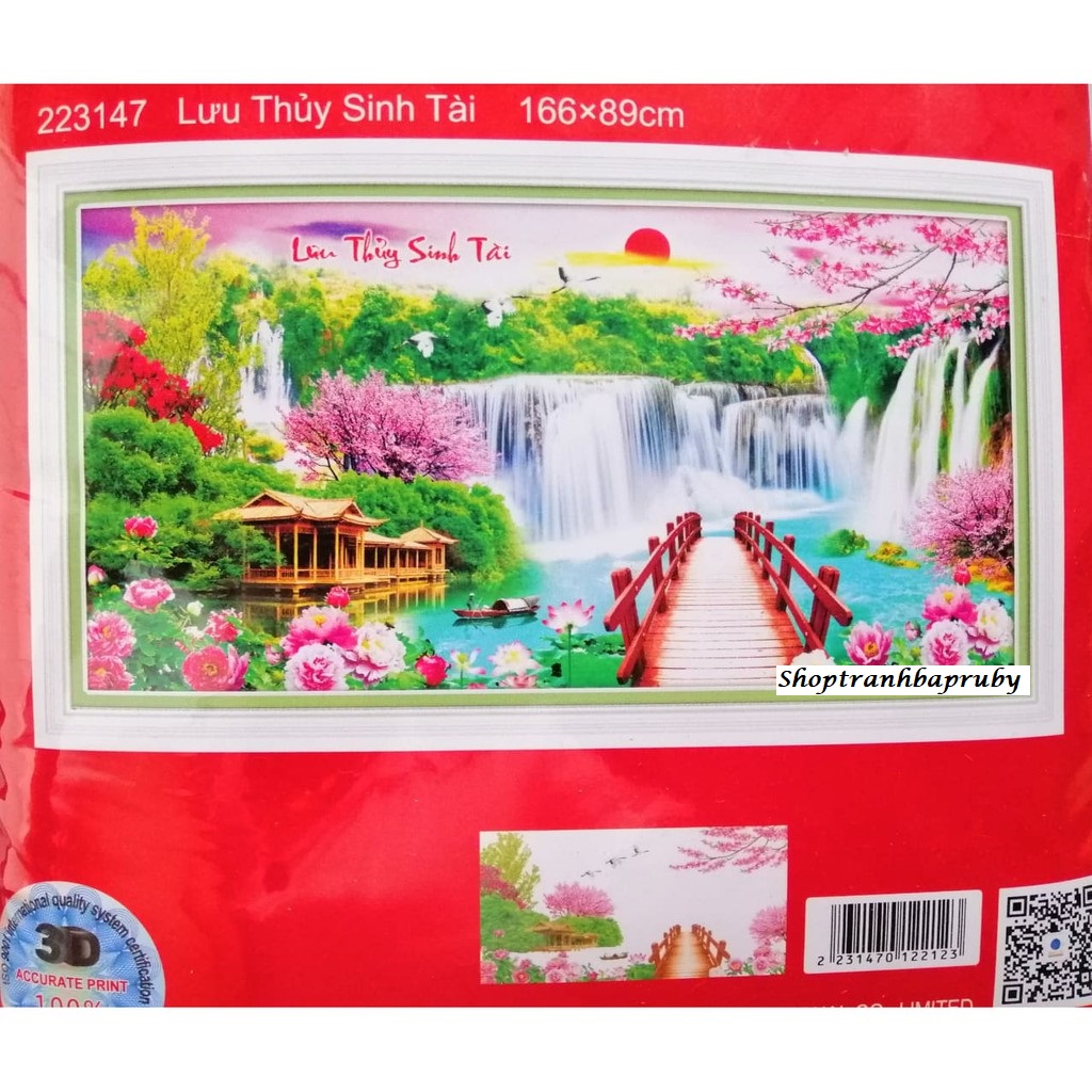 [HCM]Tranh thêu Lưu Thủy Sinh Tài 223147 kích thước 166 x 89cm