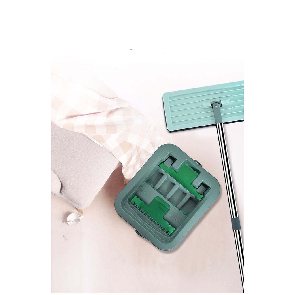Bộ Lau Nhà 360 Độ 4 In 1 Tự Vắt Thông Minh Đa Năng Xoay 2 Vách Ngăn Cao Cấp