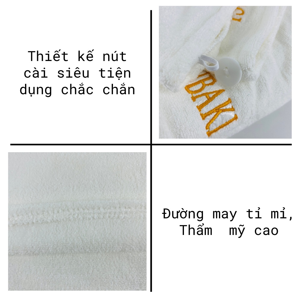 Khăn Quấn Tóc Nhanh Khô Microfiber cao cấp Thiện Phú, Khăn Ủ Tóc Siêu Thấm Mềm Mịn Khô Siêu Tốc