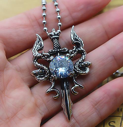 [HCM]Dây Chuyền Kiếm  Hiệp Sĩ  Rồng Thời Trang Âu Mỹ DCKIEMRUBBY04