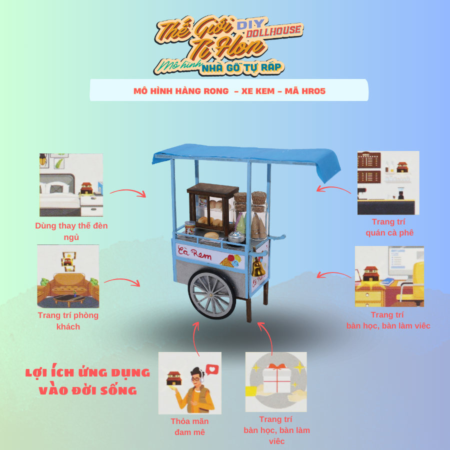 Saigon little DIY assembly model-ice cream car-hr05