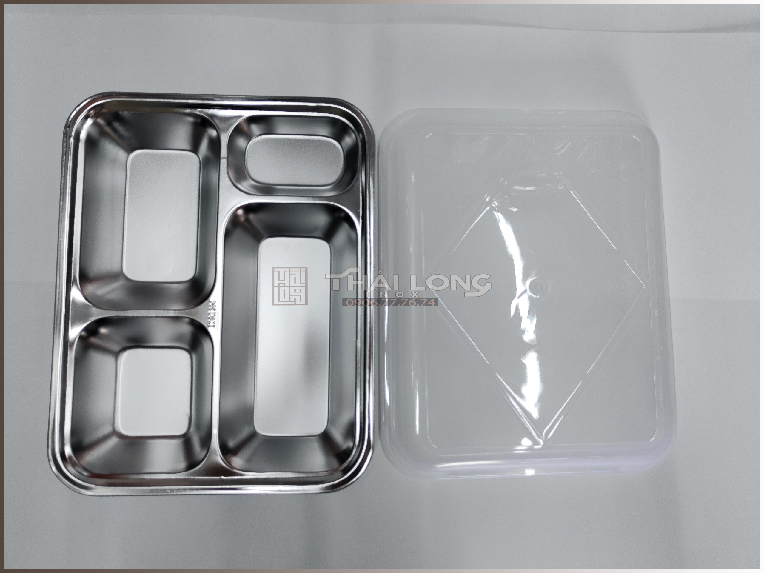Khay Cơm Inox 4 Ngăn Nhỏ [Có sẵn] [Rẻ vô địch] [Ảnh thật] [Chính hãng]