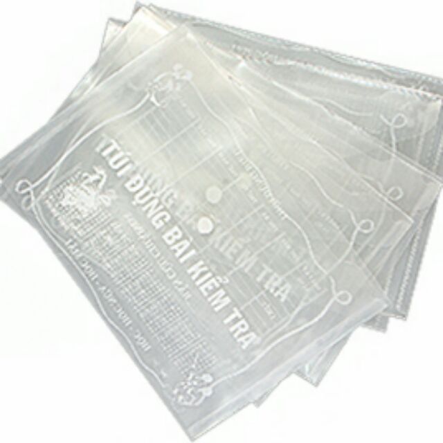 COMBO 10 CÁI Túi đựng bài kiểm tra cho học sinh - Bìa nhựa nút khổ A5