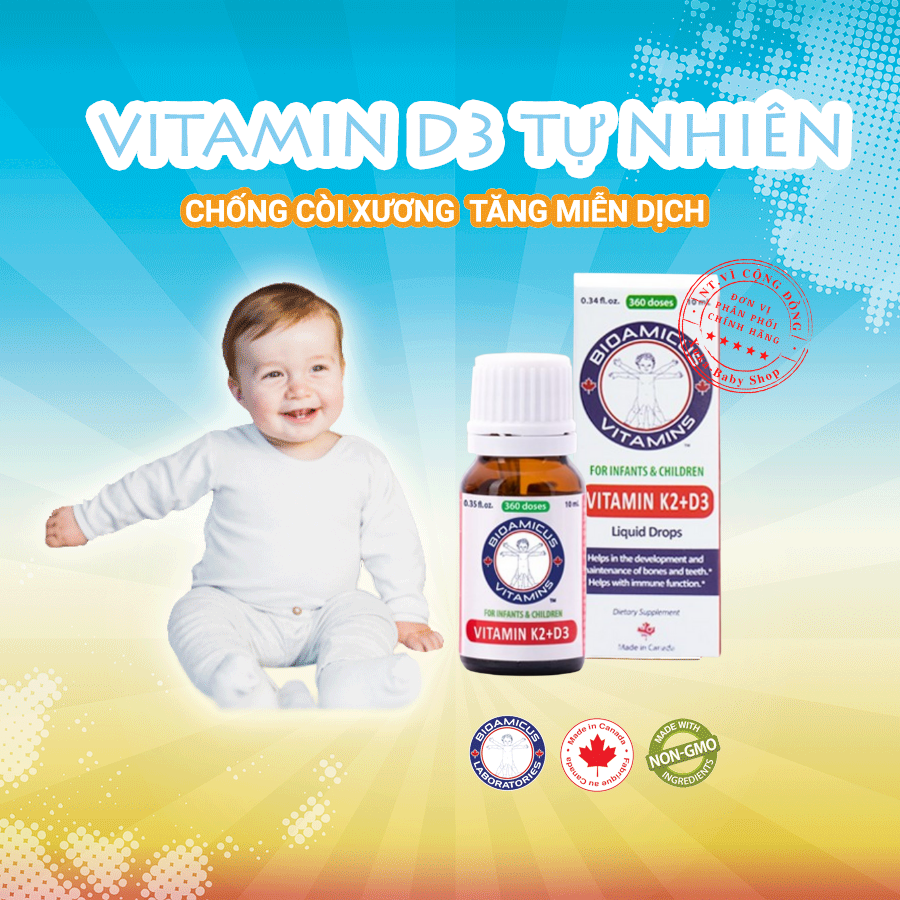 Bioamicus vitamin D3K2 nhập khẩu chính hãng Canada 10ml