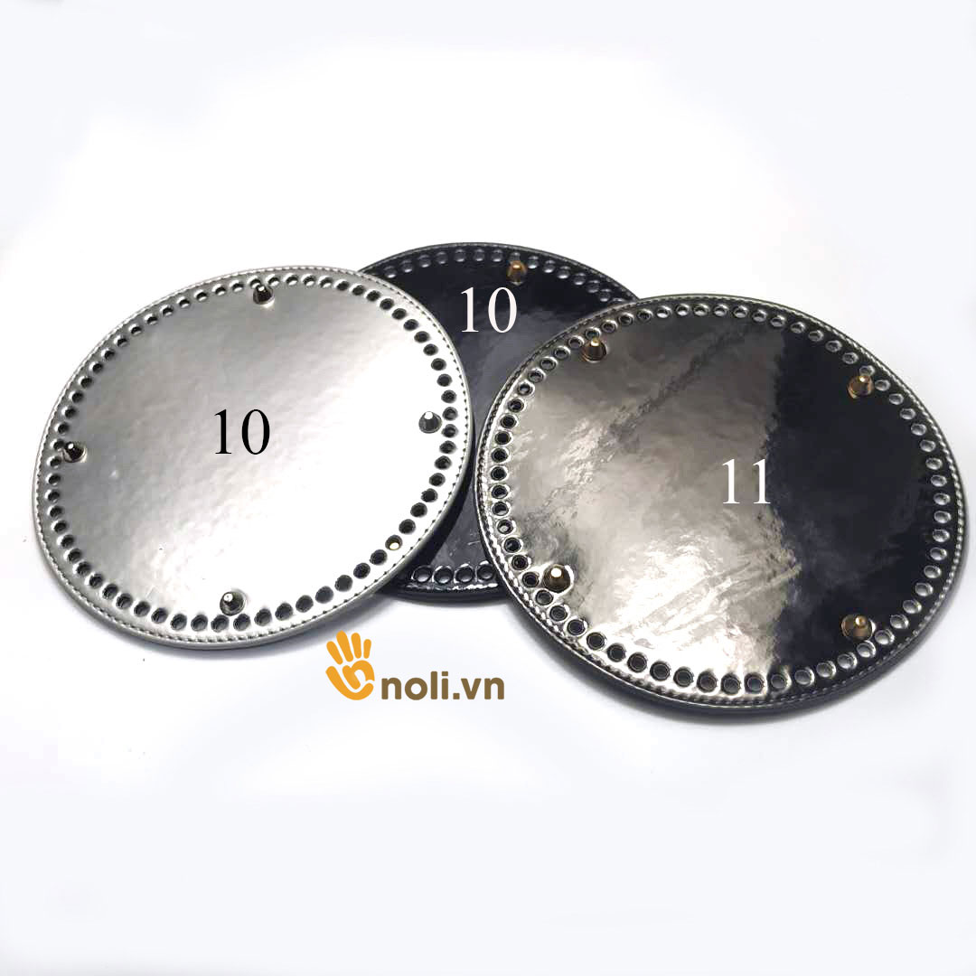 Đế túi tròn da PU đục lỗ sẵn 19x19 cm