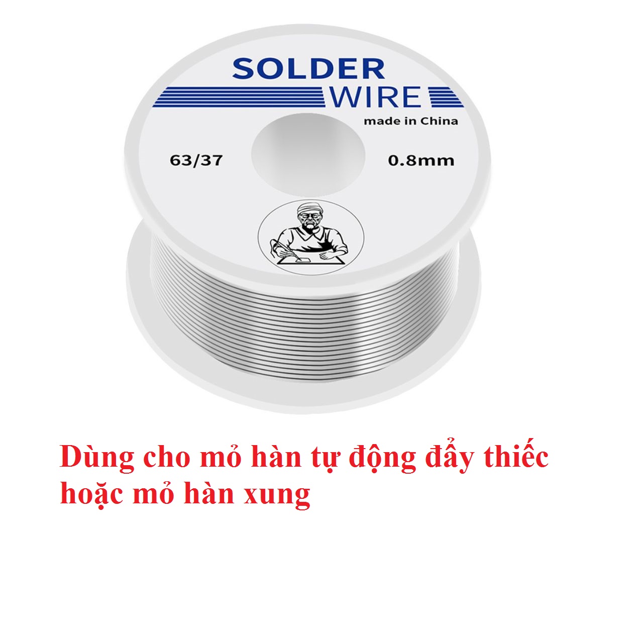 Thíếc hàn Mỏ Hàn Chì Dây Tan Chảy- Dây thiếc hàn 0.8mm cuộn trắng