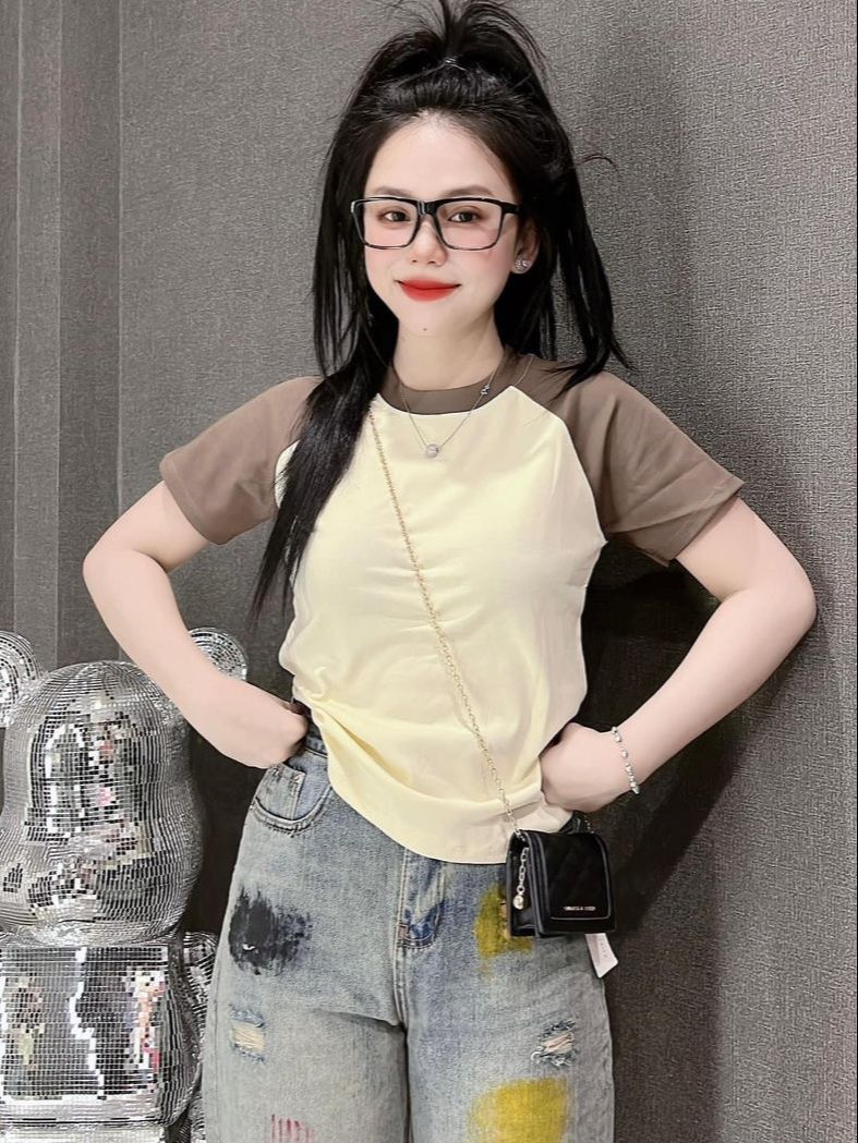 Áo thun dáng ôm nữ Tay Lỡ RAGLAN Trơn ( RAGLAN A.H )